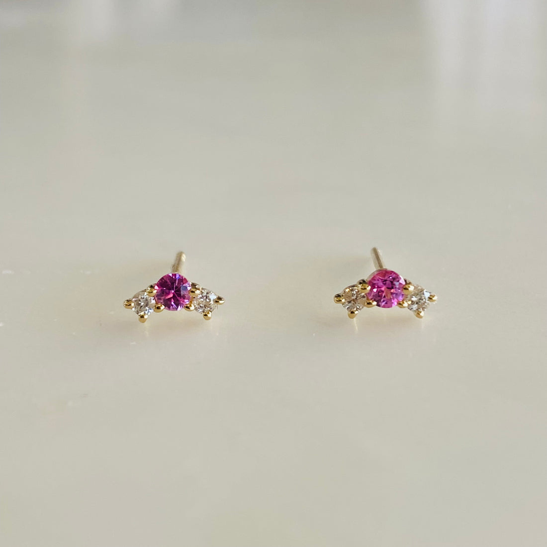 pink sapphire and diamond circles