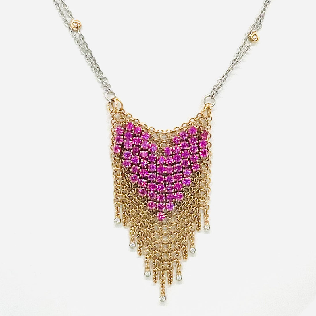 diamond and pink sapphire necklace