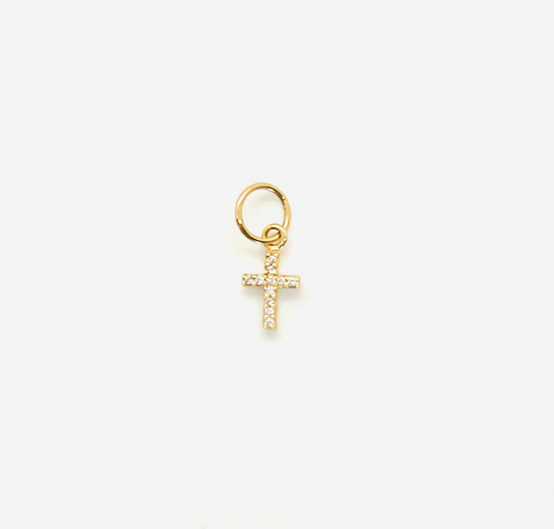 small diamond cross charm