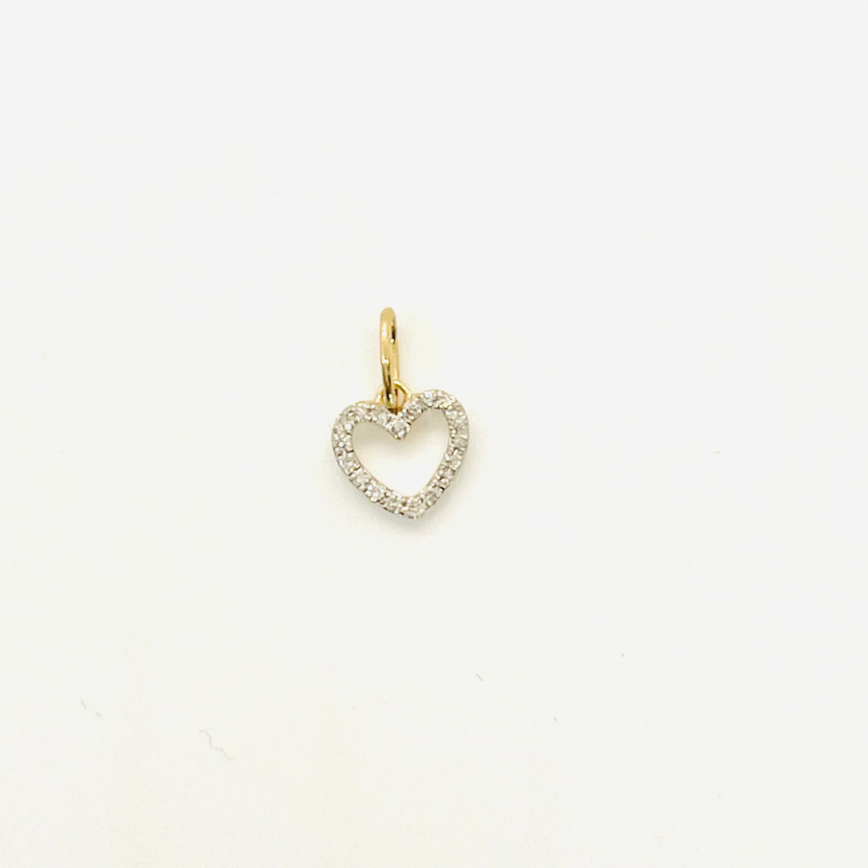 tiny diamond heart charm