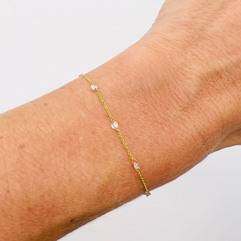 delicate floating diamond bracelet