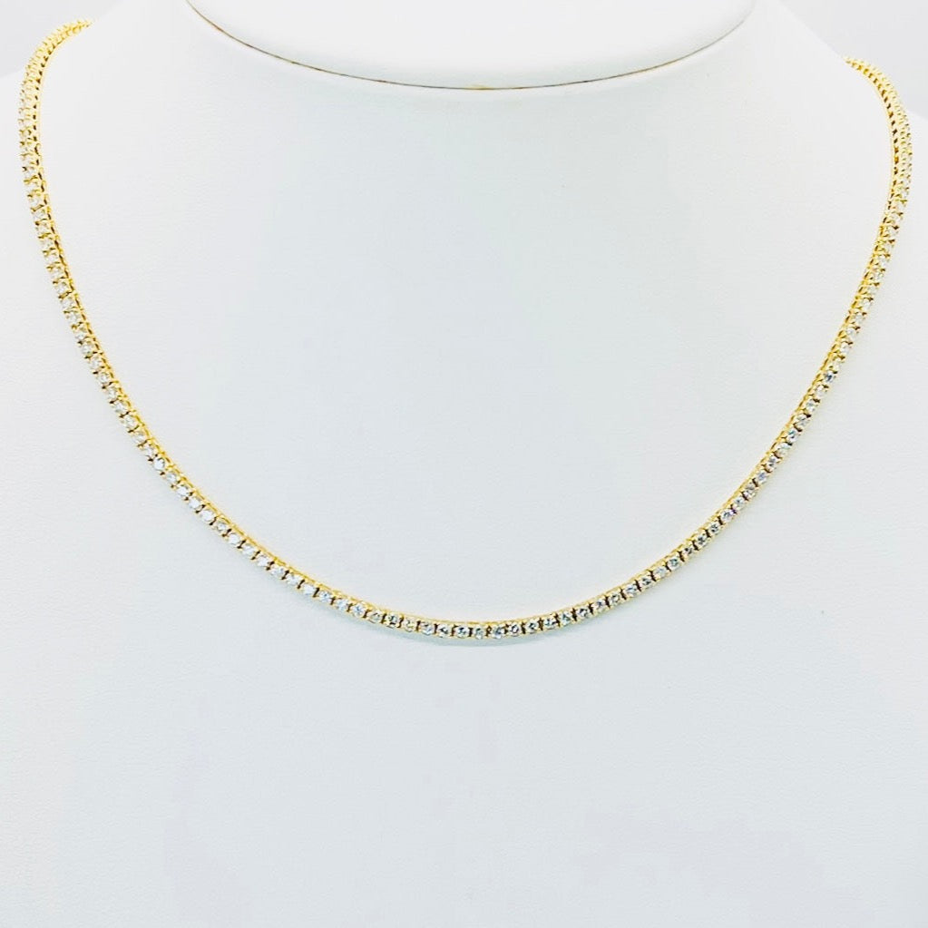 full length round tennis necklace